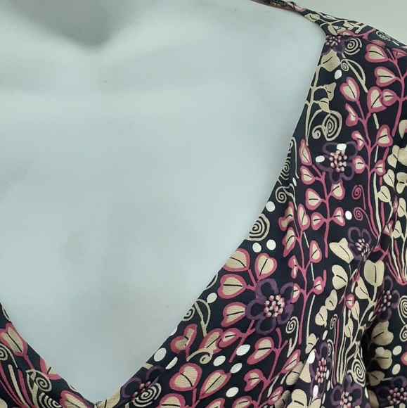 Max & Co by MaxMara Italian 100% Silk floral V-neck Dress size 6 - Picture 11 of 13